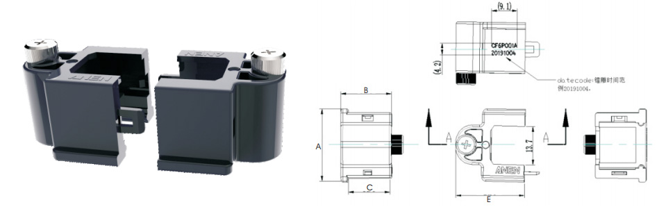 Combinatie van voedingsconnector PA45-4