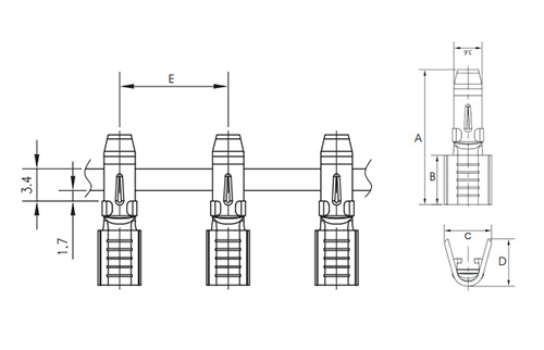 Combinatie van voedingsconnector PA45-9