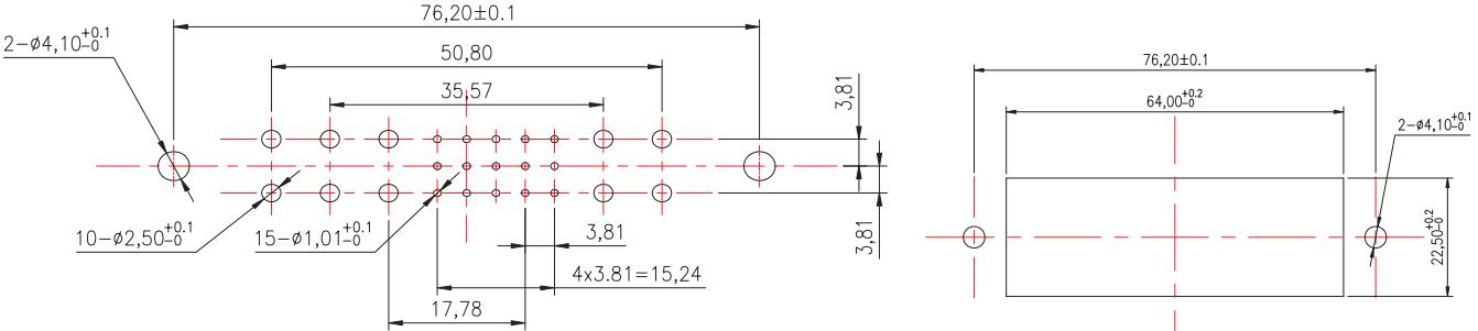 DJL25 panel mounting hole size