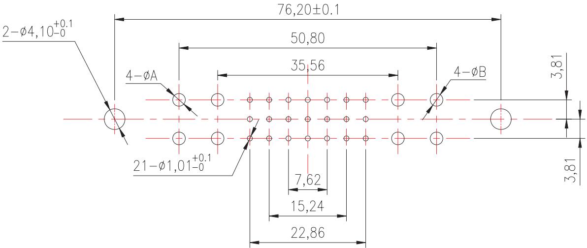 Djl29-seriens installationshulstørrelse