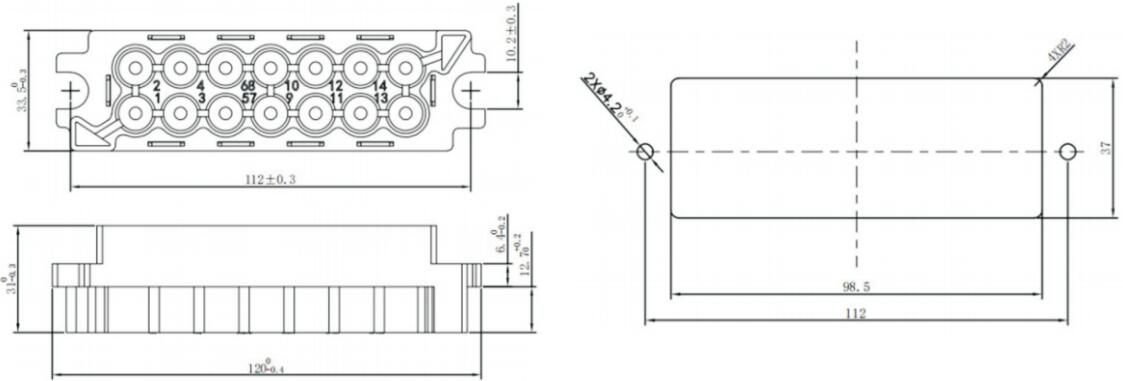 Module Power Connector DJL14-14 plug