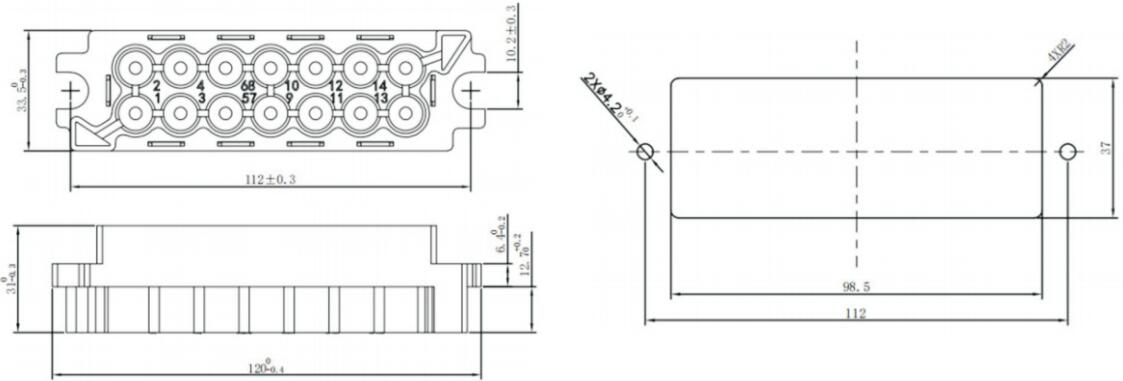 Conector de alimentación do módulo DJL14-14