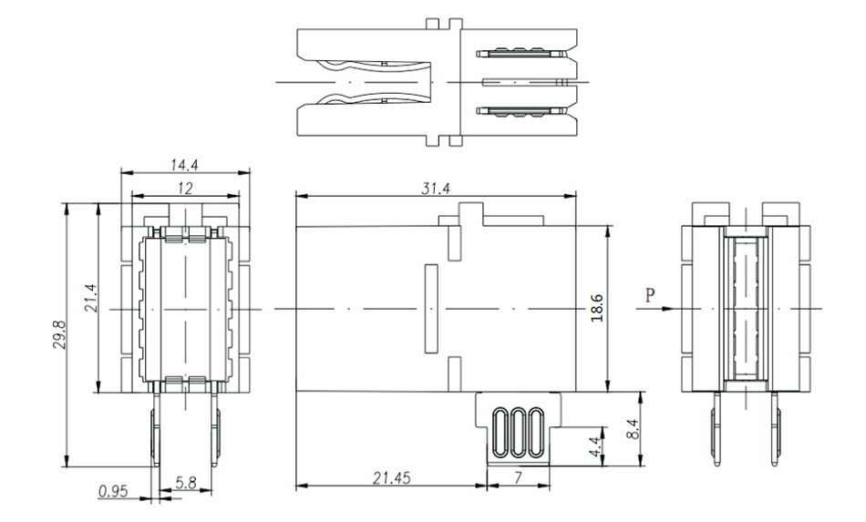 Modula Potenca Konektilo TJ38-3