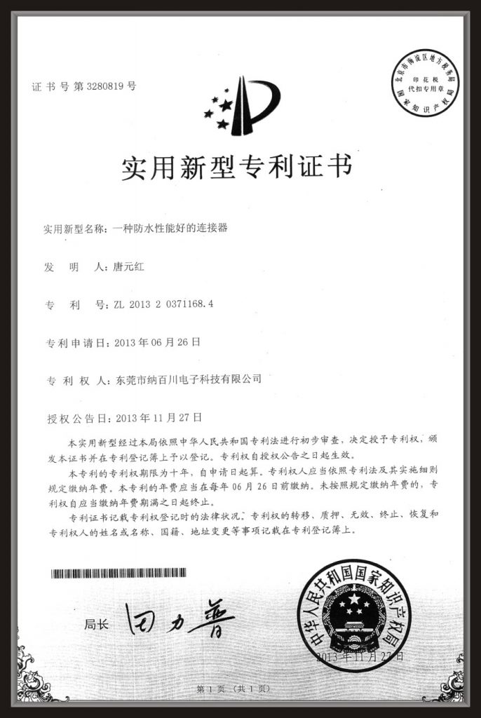 Patent Certificate (2)