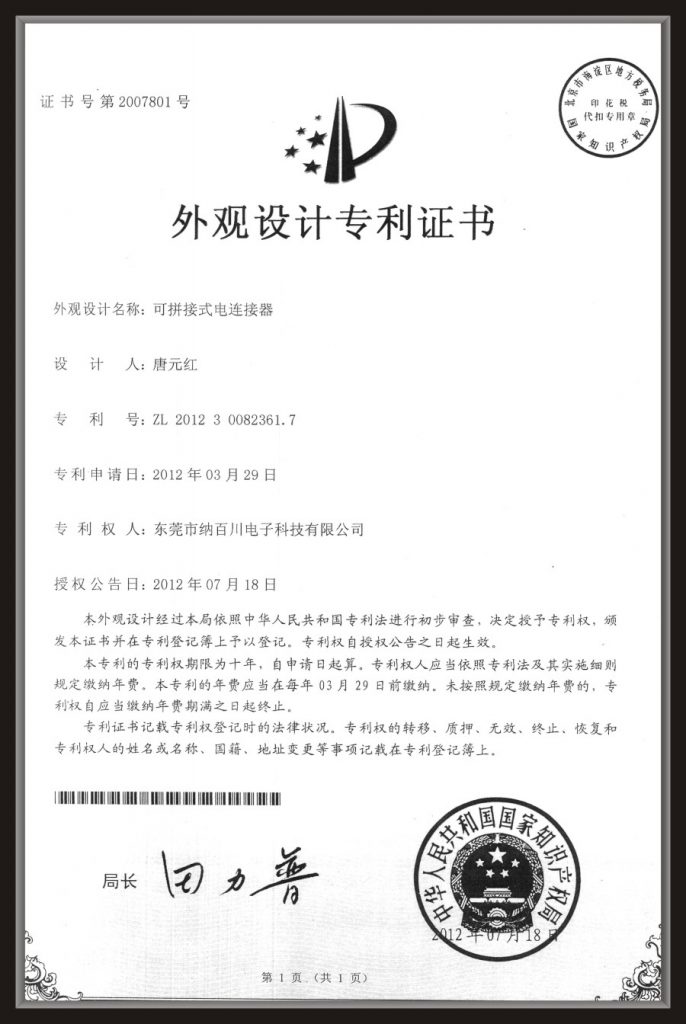 Patent Certificate (6)